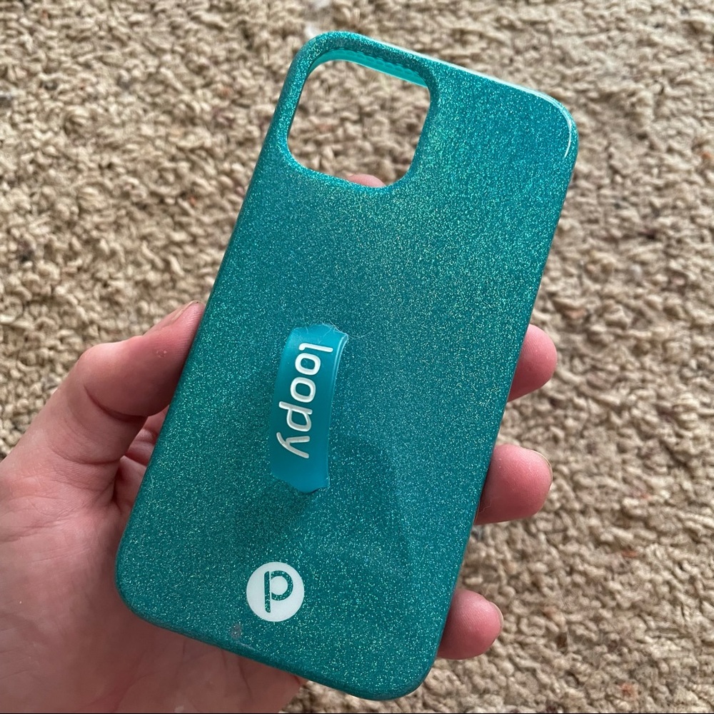 Loopy Turquoise Glitter iPhone 12/12 Pro Case